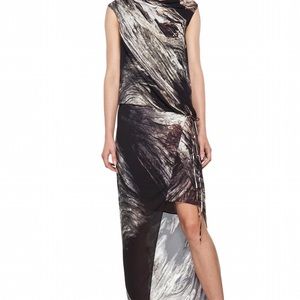 Helmut Lang Drift print soft shroud maxi dress